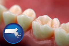 massachusetts map icon and teeth and gums